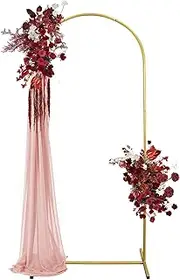 6FT Wedding Arch Backdrop Stand,Balloon Arch Stand,Gold Metal Wedding Arches for Ceremony, Metal Arch Backdrop Stand for Bridal Baby Showers, Birthday Party Decoration