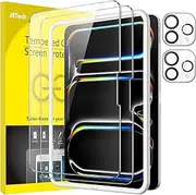 JETech Screen Protector for iPad Pro 11-Inch M4 (2024) with Camera Lens Protector, Easy Installation Tool, Tempered Glass Film Anti-Scratch, HD Clear, 2-Pack Each