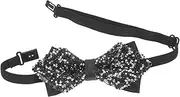 [MOBUTOFU] Men' Rhinestone Bow Tie Sparkling Sequin Bowtie for Weddings Parties and Banquets Pre Tied Adjustable Neck Tie for Groomsmen and Formal Events Elegant Design