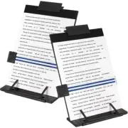 2 Pack Desktop Document Holder Stand with 7 Adjustable Position, Black Metal