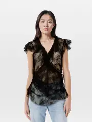 Black Lace Sheer Top