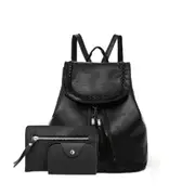 1Set Simple Composite Bag Women PU Leather Backpack Women Bags Shoulder Bags for Teenage School Backpack Rucksack Mochila