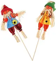 ROMISBABA 2pcs Scarecrow Arrangement Halloween Scarecrow Decor Lawn Ornaments Scarecrow Bouquet Decor Small Scarecrow Decoration Small Autumn Scarecrow Ornaments for