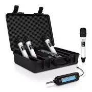 Pyle 4 Channel Portable UHF Wireless Microphone w/4x Handheld Microphone (White)