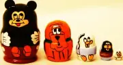 Alkota Russian Genuine Wooden Collectible Nesting Doll "My Mickie", 1.1"H