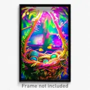 Pixel Art Poster - Vibrant Nest (8 Bit Psychedelic Trippy Video Game Print)