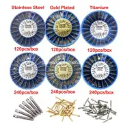 30/120/240Pcs Dental Root Canal Pins Conical Screw Posts Gold Plated/Titanium/SS
