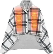 Jubepk Wearable Blanket, Plaid Throw Poncho, Comfy Lap Blanket, Cozy Warm Blankets, Cozy Wearable Blanket With Plaid Throw Poncho And Buttons For All Seasons For Bed, Sofa, And Lounging