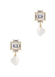 Kenneth Jay Lane Crystal and Pearl-embellished Drop Earrings - Gold ONE SIZE