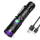 UV Black Light Flashlight 395nm - Rechargeable USB Woods Lamp, Powerful Mini ...