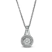 0.33 CT. T.W. Composite Natural Diamond Frame Pendant in Sterling Silver