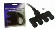4 Way Socket Connection w 7 in cord fits many modular light cord systems