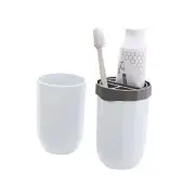 Portable Travel Toothbrush Case,3 in 1 Toothpaste Travel Case Holder Hard White