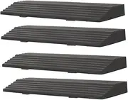 SHERCHPRY 4pcs Rubber Sweeping Robot Ramp Mat Easy Install Indoor Vacuum Cleaner Ramp for Thresholds Skid Design Compact Lightweight Durable Rubber Material for Home Office