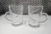 2 Espresso Coffee Cups in Glass