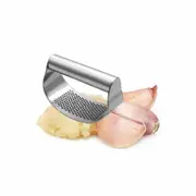 Stainless Steel Curved Garlic Press Vegetable Chopper Manual Ginger Mincing Mash