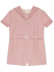 [Gucci Kids] Double G-buckle playsuit 10 Pink