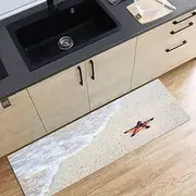 SHENGANG Sea Waves Beach Rug Kitchen 3D Carpet Hallway Marine Carpet in The Bedroom On The Floor Custom Long Corridor Rug,4,60x180cm