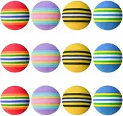 12 Pack Foam Cat Soccer Balls - Soft, Quiet, Interactive Toys for Kitten, Dog, Puppy - Indoor Activity Play, Chase, Training, Chewing