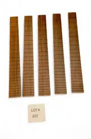 Lot 222 5pc Indian Rosewood Fingerboard 24.75" Scale, 12" Radius and 22 Frets