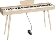 FUQID 88-Key Professional Playing Keyboard Piano, Home Practice Piano Playing Electric Keyboard Piano Accompaniment Instrument(Beige,B)