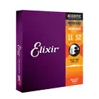 Elixir 16027 Nanoweb Phosphor Bronze Custom Light Acoustic Guitar Strings 11-52