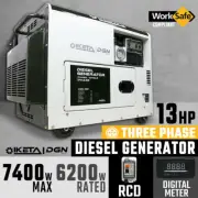 Diesel Generator 7400W Max Electric Start Work Site Camping Portable Power Suppl