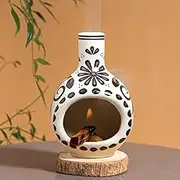MOUGIGI Handcrafted Palo Santo Holder Ceramic Incense Burner - Compact Size for Meditation Space - Burn Palo Santo Sticks and Cones Safely - Sage Aromatherapy Decor
