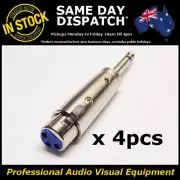 4 x Female XLR to 1/4" 6.35mm Audio Microphone Mic Insert PA Adapter Connector