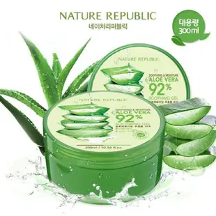 韓國 NATURE REPUBLIC 92% Aloe Vera 蘆薈舒緩&保濕凝膠 300ml