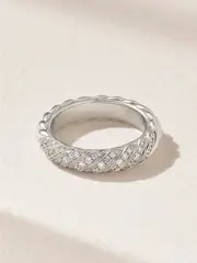 [David Yurman] David Yurman - Sculpted Cable 18-karat White Gold Diamond Ring - 7 7 Gold