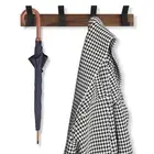 Coat Rack Wall Mount 15.7inch Metal Coat Hooks Walnut Wood Coat Rack Wall ॢ