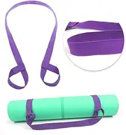 Adjustable Cotton Yoga Mat Carrying Strap Purple Exercise Mat Holder for Hands Transport Durable and Soft Suitable for All Yoga Mat