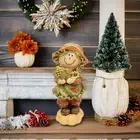 Resin Scarecrow Figurine Creative Miniature Statue Pumpkin Scarecrow Doll Yard