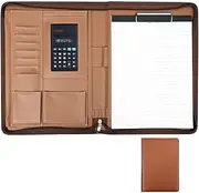 A4 Work Folder Clipboard Folder, PU Leather Portfolio with Zipper for Men Women Padfolio Business Resume Portfolio for A4 Leather Portfolio Folder Organizer