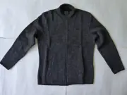 DOCKERS Lightweight Fleece Jacket Full Zip Black Heather Size Large