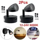 2X LED Reading Light 12V 24V Spotlight Touch Switch USB Caravan Boat Van RV Lamp