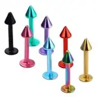 1 Pair Labret Lip Stud Ring Bar Earring Surgical Steel Piercing Jewellery Spike