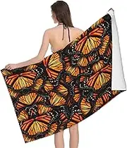 VPPUR Heaps of Orange Monarch Butterflies Print Camping Bath Towel 52 x 32 in Soft Highly Absorbent Quick Dry Towels for Bathroom