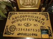 Unique Ouija Board Welcome Mat for Front Door, Natural Coir Doormat (30 X 18 In)