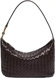 [FGJKKK] Woven Bag for Women, Vegan Leather Underarm Bag Summer Handbag and Purse Retro Tote Bag Handmade Shoulder Bag