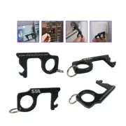 4Pcs Anti-Microbial Keychain No Touch Hand Tool Contactless Brass EDC Keychains