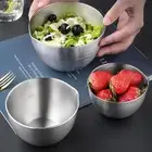 Steel with Pointed Mouth Salad Bowls Tableware Baking Supplies Bowls with Scale