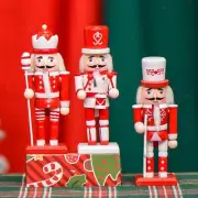 3Pcs Holiday Nutcracker Figurine Christmas Decorations for Fireplace Party