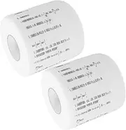 Ipetboom 2 Rolls of Fun Toilet Paper Novelty Pattern Toilet Paper Creative Mathematical Formula Printed Tissue Roll