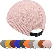 [Agturber] Mens Brimless Hats Adjustable Docker Cap Unisex Winter Casual Knitted Beanie Skull Caps