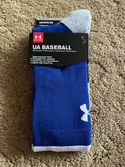 Under Armour UA Baseball Over The Calf Socks Mens Large Blue White 1 Pair