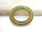 Unique Vintage Micro Mosaic Millefiori Flower Brooch Pin 1960's