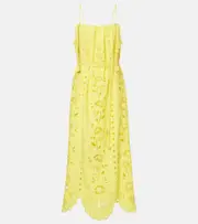 [Farm Rio] Farm Rio Richelieu linen-blend maxi dress AU 12 yellow