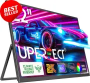 22" 2K Portable Monitor, QHD, FreeSync, IPS, HDR, USB-C HDMI, VESA, Stand